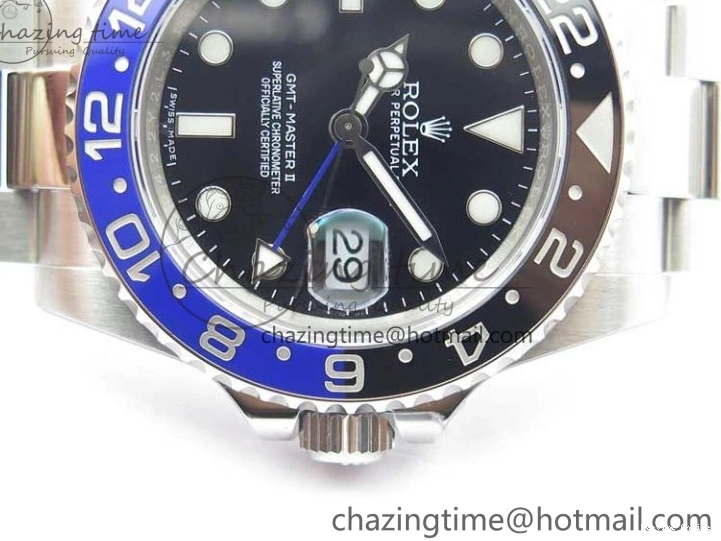 0129 GMT Master II 116710BLNR Batman Ceramic 316L Steel ROF Best Edition Black Dial on SS Bracelet A Youthful 2659